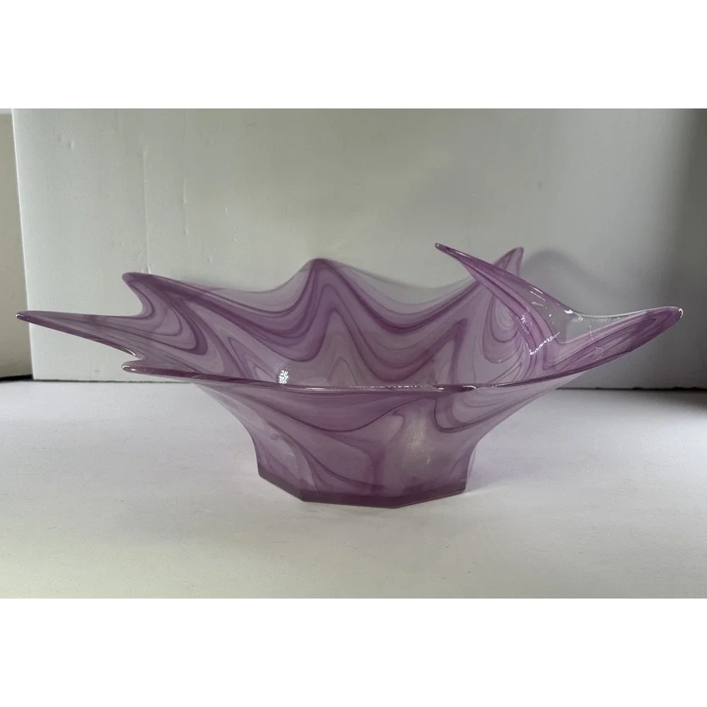 Vintage Murano Purple Art Glass Starfish Bowl Lavorazione Arte Italy Mid-Century